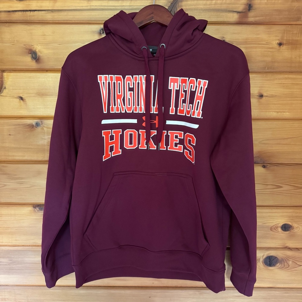 Virginia Tech Hokies Under Armour Maroon Hoodie | size small loose